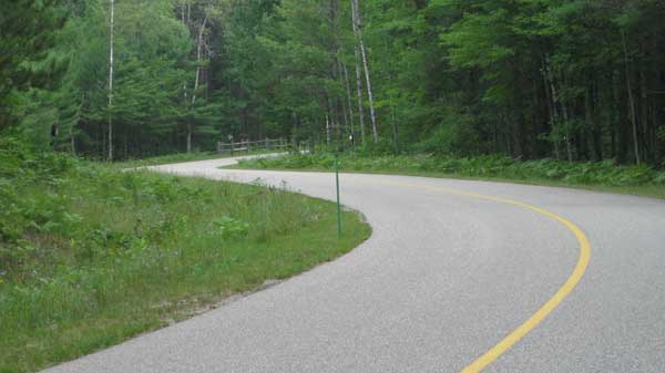 Roller skiing in Hartwick Pines State Park