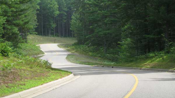 Roller skiing in Hartwick Pines State Park