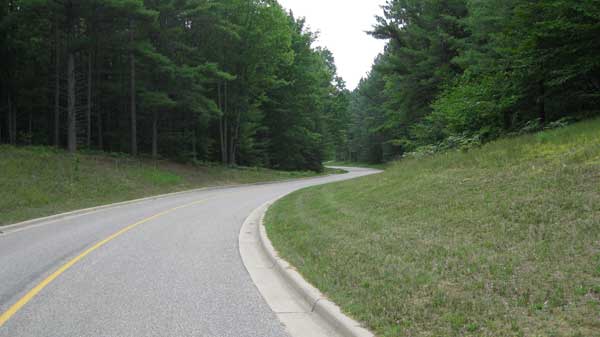 Roller skiing in Hartwick Pines State Park