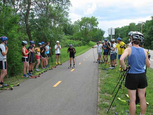 Bryan Fish (CXC Ski Team Head Coach) demonstrating technique progressions 