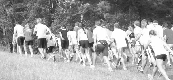 Ski walking at annual CXC cross country ski racing technique camp