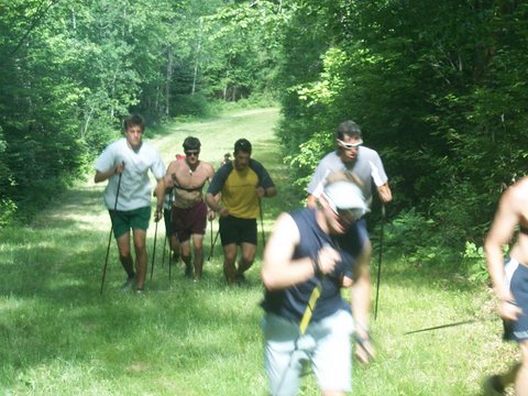 Ski walking and ski bounding