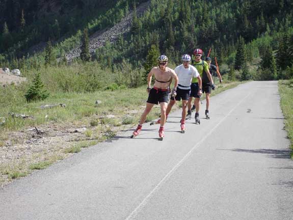Rollerskiing up Vail Pass