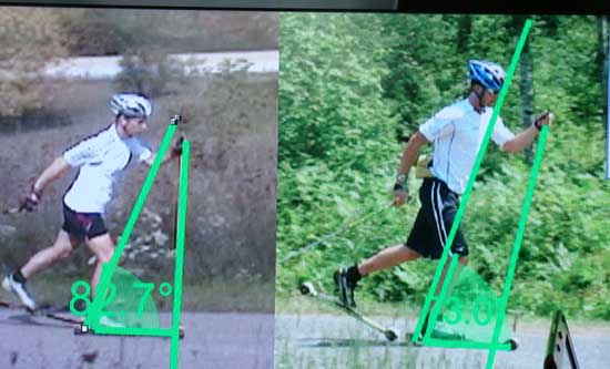 Dartfish analysis of diagonal stride technique
