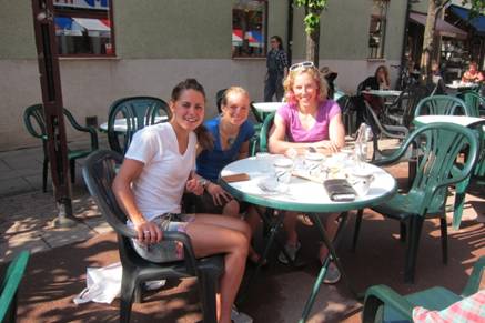 Anna Haag at cafe