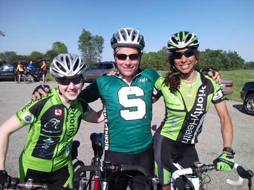 Ken Dawson of Team NordicSkiRacer organizes these Tuesday night road bike rides at kesington Metropark