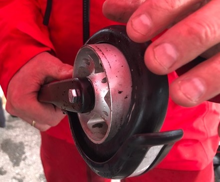 Failed Swix rollerski wheel