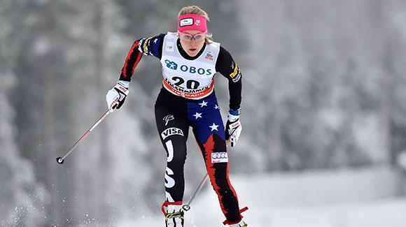 Sadie Bjornsen charges to an 18th place finish in the three day World Cup mini tour in Lillehammer. (Getty Images/Agence Zoom)