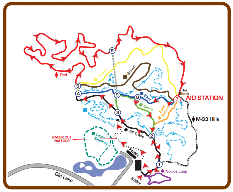 Course map for 2020 Cote Dame Marie cross country ski race