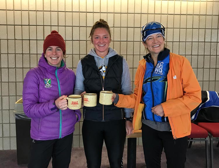 Emily Blackner, Erin Lipp, Cheryl Darnton, podium at Krazy Klassic
