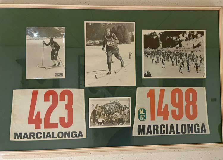 XC Ski Race memorabilia in the hall