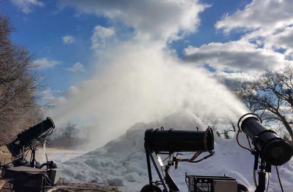 Making man-made snow for Huron Meadows cross country ski trails