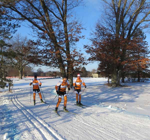 Skating on Huron Meadows xc ski trails