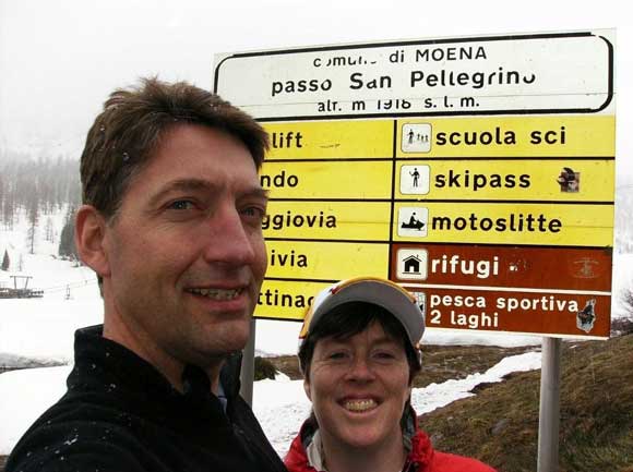 Crossing Passo San Pelligrino in a snowstorm