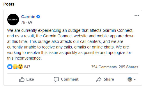 Garmin outage