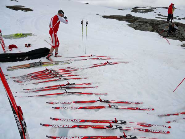 Skiing on the THE SOGNEFELLT GLACIER IN NORWAY