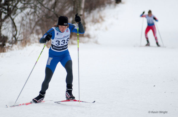 Natalie Dawson of Team NordicSkiRacer skis the 10K Freestyle at US Nationals