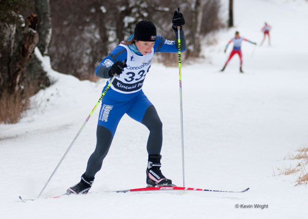 Natalie Dawson of Team NordicSkiRacer skis the 10K Freestyle at US Nationals