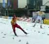 Crash! Jöri  Kindschi ends the sprint the hard way