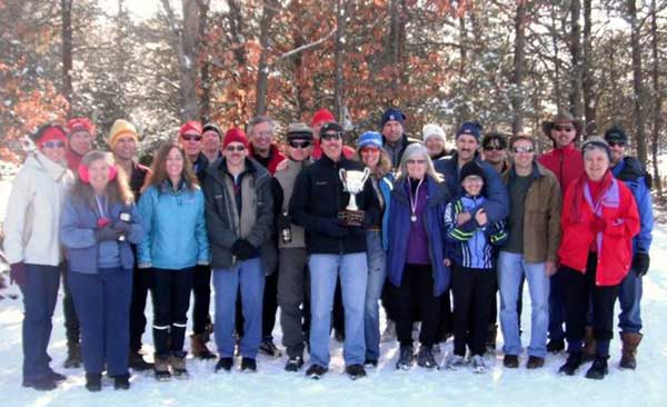 The Vasa Ski Club celebrates their victory in the 2011 Michigan Cup cross country ski race series