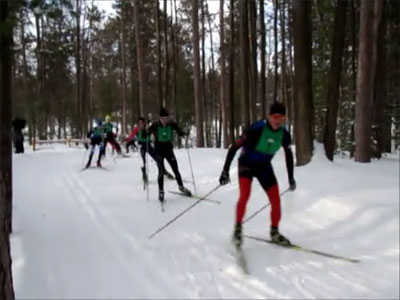 Eli Brown leads up the first hill at the 2011 North American Vasa