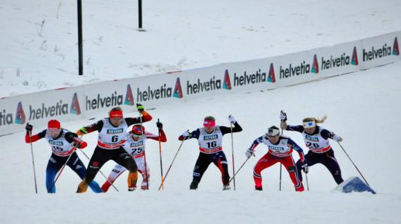 Sadie Bjornsen (bib 16) led the U.S. Ski Team with a 21st place finish in the opening event of the three-day Lillehammer World Cup mini tour in a freestyle sprint. (Photo: Matt Whitcomb/U.S. Ski Team
