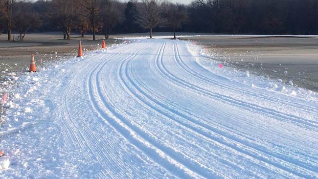 4 sets of track at the Krazy Klassic xc ski race