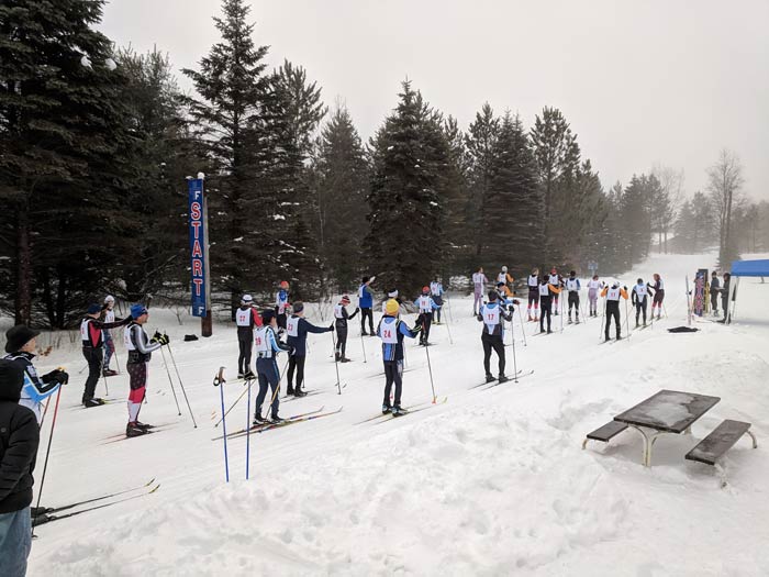 Mike Seamam Memorial 10km Classic cross country ski race start