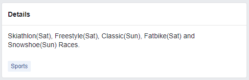 Vasa Skiathlon notice on Facebook