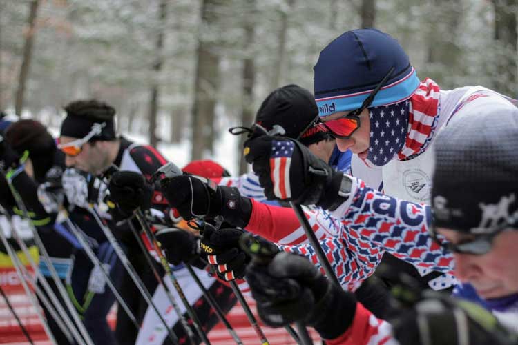 Skiers ready to start the North American Vasa cross country ski race