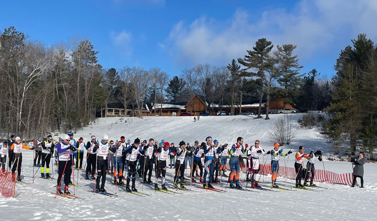 Start of the Black Mountain Freestyle cross county ski race