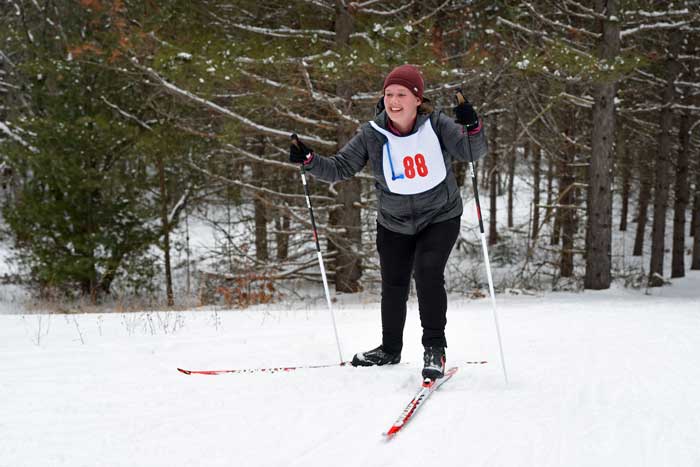 Corrina Kostrzewa racing in Forbush Freestyle