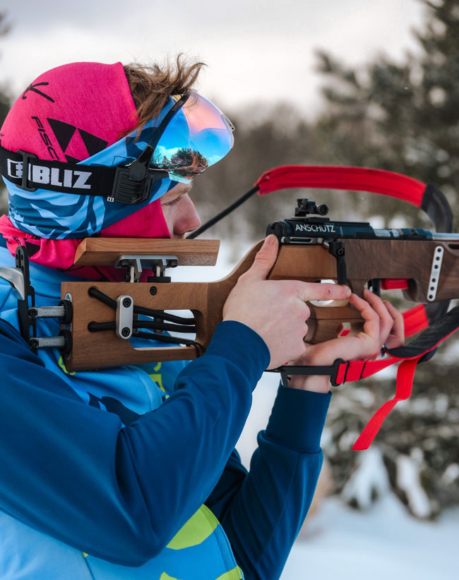 Ian Duran and Ryan Durand training for biathlon