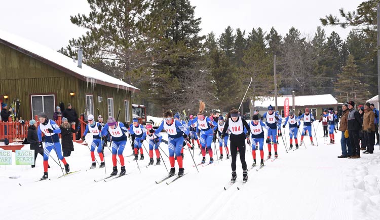 Large junior skier turnout at Forbush Corner