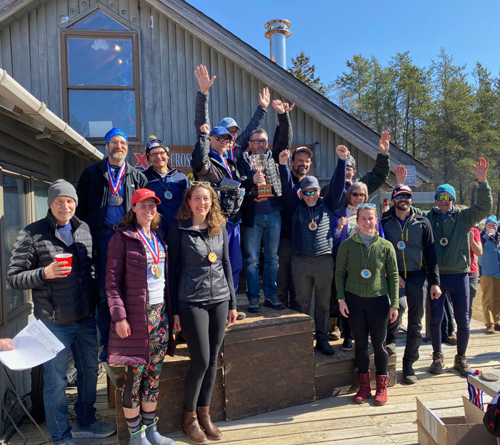 Team NordicSkiRacer holding the Brumbaugh Cup