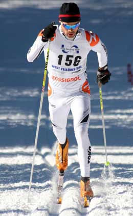 Andrew Johnson cross coutnry ski racing at West Yellowstone