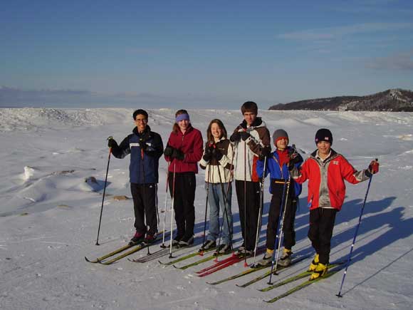 Students from Glen Lake hit the beach for ski practice on Tuesday, March 3rd.