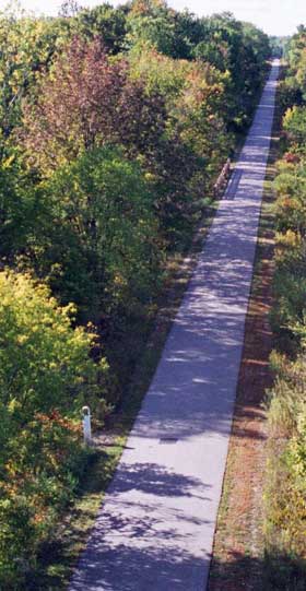 Pere Marquette Rail-Trail between Midland and Clare, Michigan