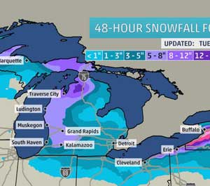 Leeward side of Great Lakes get slammed