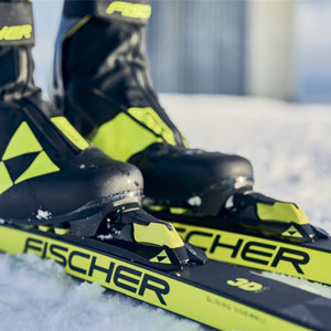 Reserve Fischer demo skis in West Yellowstone