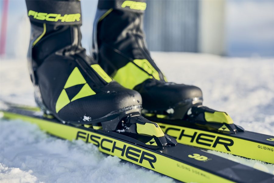 Fischer demo skis at West Yellowstone