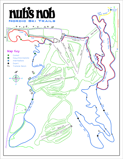 Nubs Nob XC ski trail map