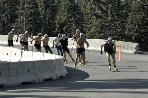 Rollerski sprint relay at USST Whistler camp