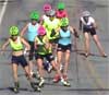 Speed training on roller skis